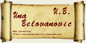 Una Belovanović vizit kartica